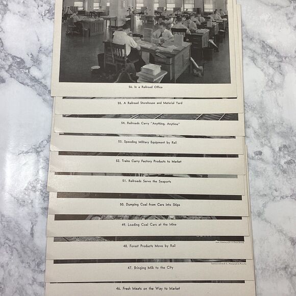 Vintage 1940s Railroad Train Educational Photo Print Set 1-56 - Picture 11 of 11